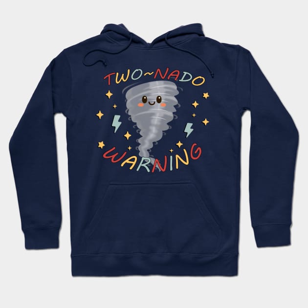 2 Year Old Birthday Funny Two-Nado Warning Hoodie by tamdevo1